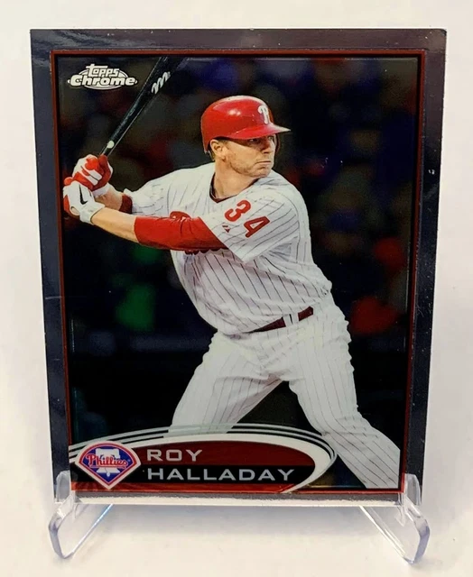 2012 Topps Chrome Roy Halladay SSP Variation Batting *starke Gebrauchsspuren* #28