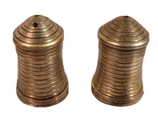 Vtg 2 Sets Lighthouse 1.5" Salt Pepper Shakers Heavy Metal Individual