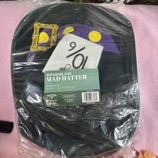 Mad Hatter Accessory Kit Crazy Hat Wacky Wig Blue Bowtie Family Fun Costume