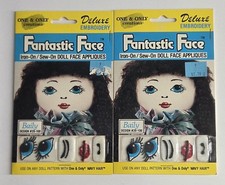 Vintage Fantastic Face Iron-On Sew-On Doll Face Appliques Bailey 20-100 QTY 2