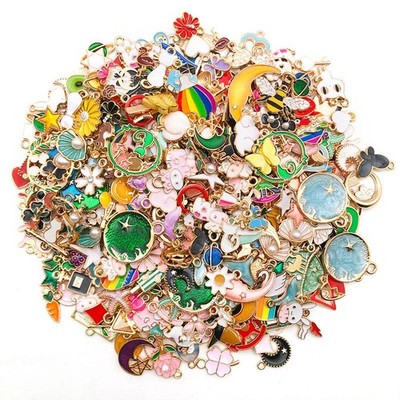 Mixed Styles Gold Enamel Charms Pendants Diy Jewelry Making Accessories 20-50pcs