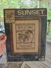 Sunset WELCOME FRIENDS Counted Cross Stitch Kit 13733 Dimensions 2006 NEW