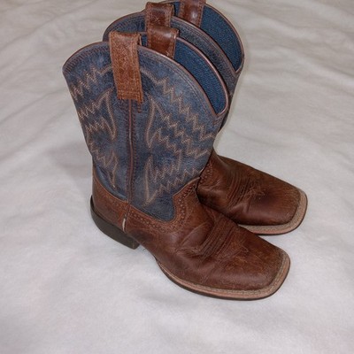 Ariat Youth Boys Tycoon Western Cowboy Boots Brown Blue 13.5 10021591