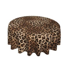 Leopard Round Tablecloths 70 Inches Brown 70" Round Brown Leopard Print