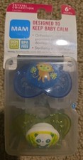 MAM Original 2-Pk Blue  Green BPA Free Pacifiers W/Sterilizing Case 6-16Mos. 