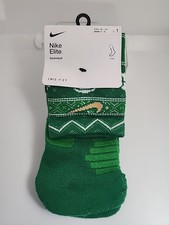 Nike ELITE Crew Basketball Socks CHRISTMAS Ugly 1 Pair YTH 3Y-5Y/Women 4-6 Green