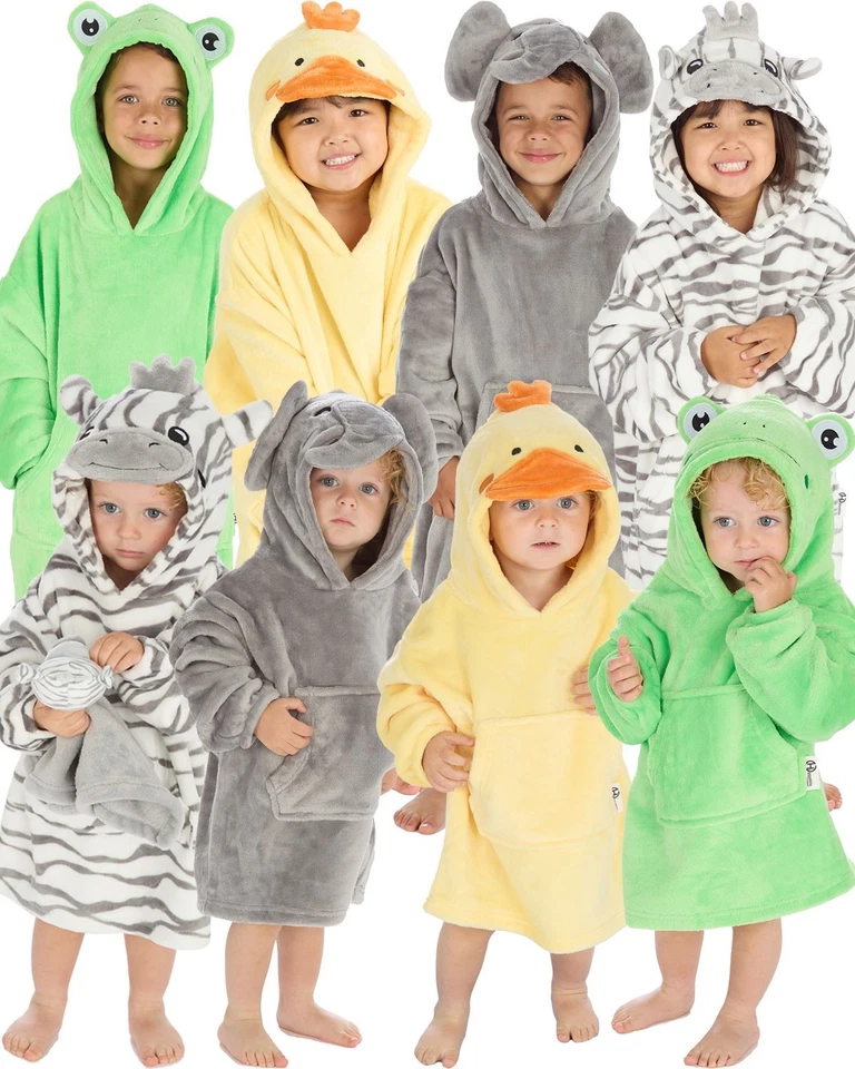 HUGGABLE Infants Oversized Animal Hoodie Blanket Super Soft Cute Snuggle Hoodie