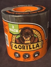 Gorilla Black Duct Tape 1.88"x10 Yards Each   Heavy Duty Pack of 3 