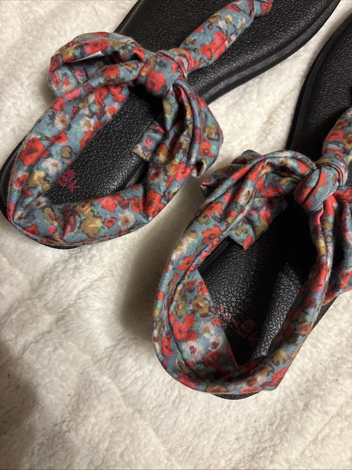 Sandalias Sanuk Yoga Mat Ella Sling Back Talla 10 Azul Estampado Floral Zapatos Foto 3 de 4