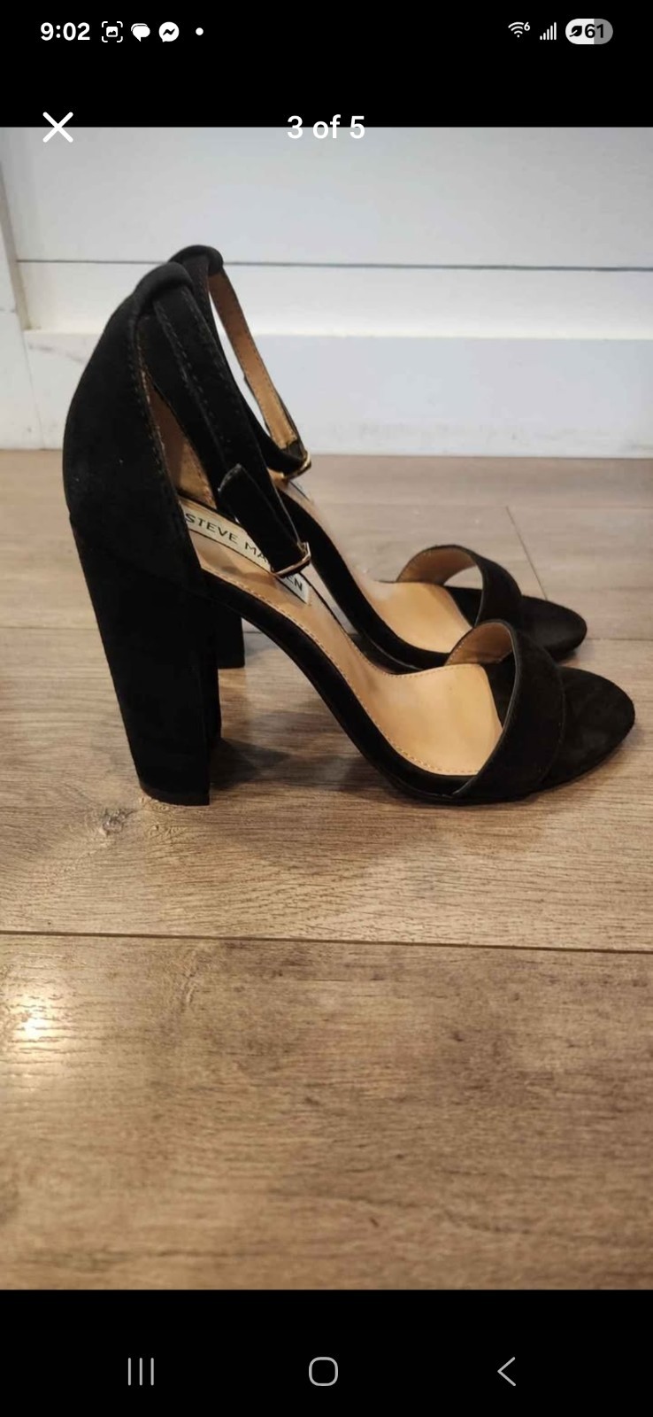 Steve Madden  Carrson Black Leather Suede Pumps 4