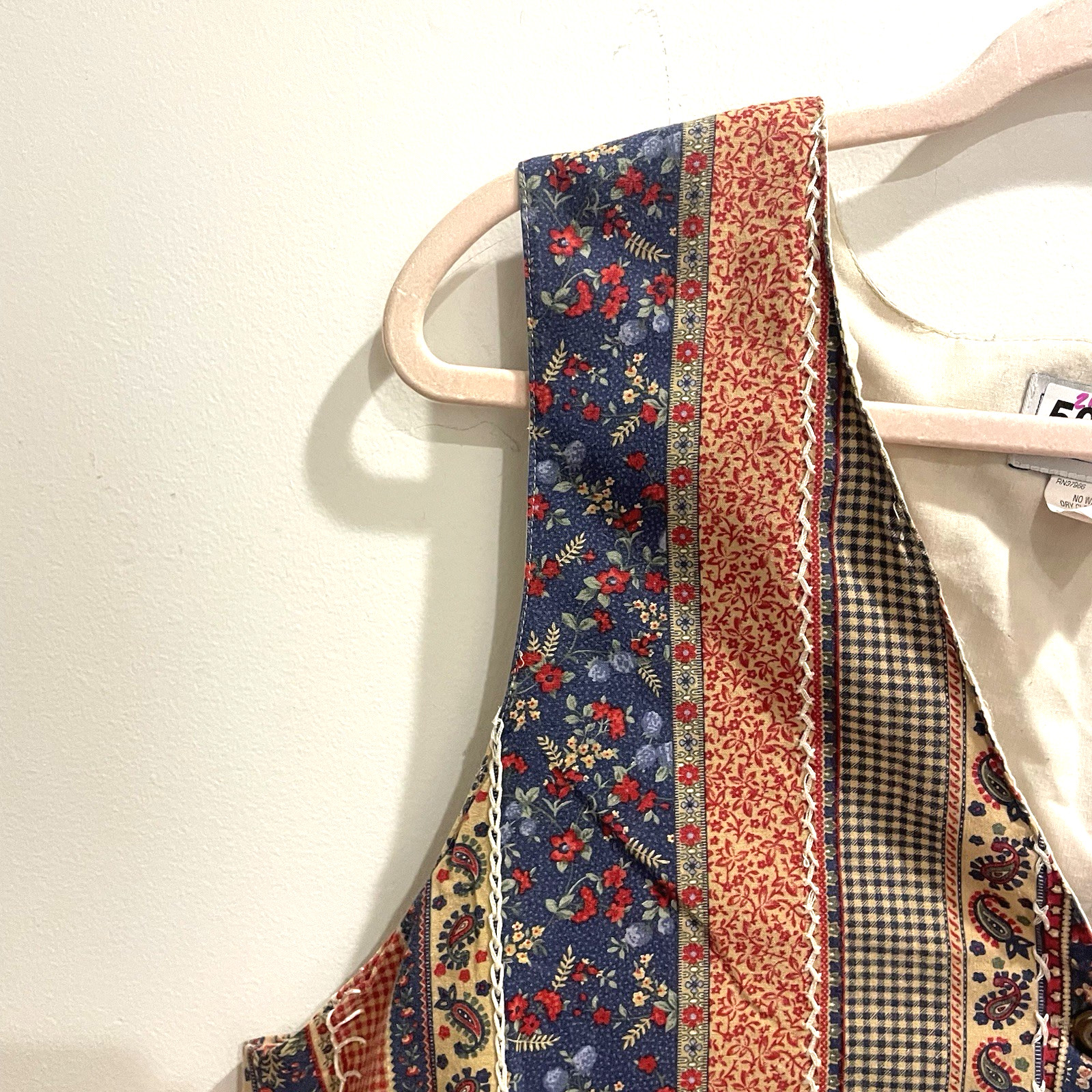 Vtg  Jantzen Classics Quilted Patchwork Stripe Ve… - image 2