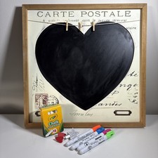 Chalk Notice Board With Clips / Pegs, Chalk And Chalk Pens 40cm Square