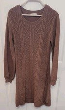 Sandra Darren Sweater Dress Women's Medium Brown  with Long  Bell Sleeves