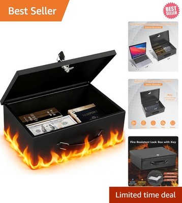 Durable Fireproof Document Safe Box - 12.6'' x 8.3'' - Protect Your Valuables