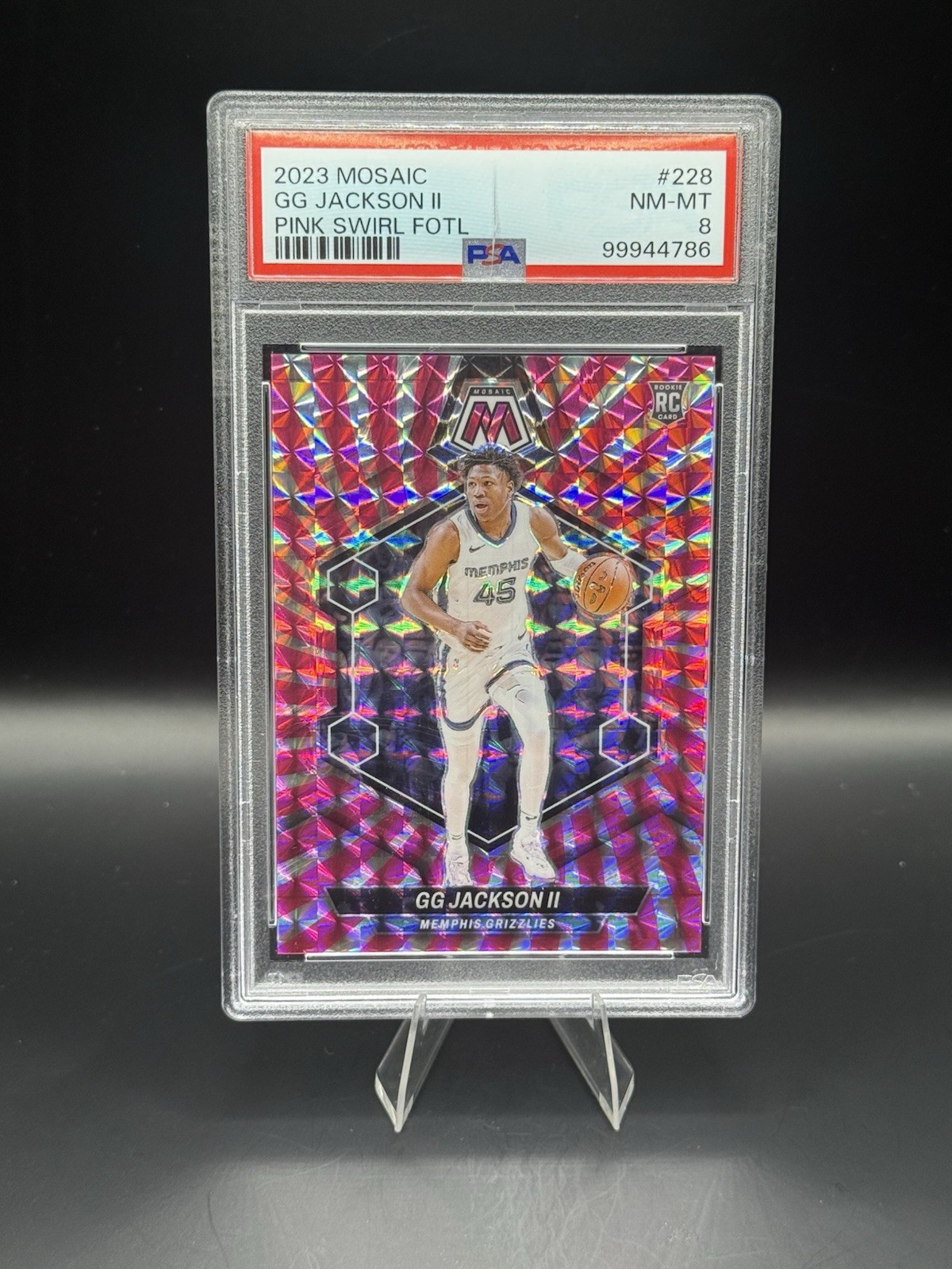 2023-24 Panini Mosaic - Rookies GG Jackson #228 Pink Swirl Mosaic Prizm /18 (RC)