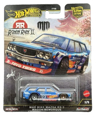 Hot Wheels Premium 2025 Ronin Run II 3/5 Blue Mad Mike Mazda RX-3