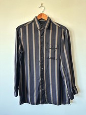 3.1 Phillip Lim Silk Viscose Striped Lounge Pool Board Shirt Button Down Unisex