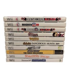 Nintendo Wii Video Game Bundle Lot of 10 Games with Cases TESTED WORKS