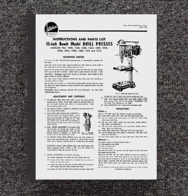 Operator Instruction Parts Manual Atlas 10xx & 14xx Atlas 15