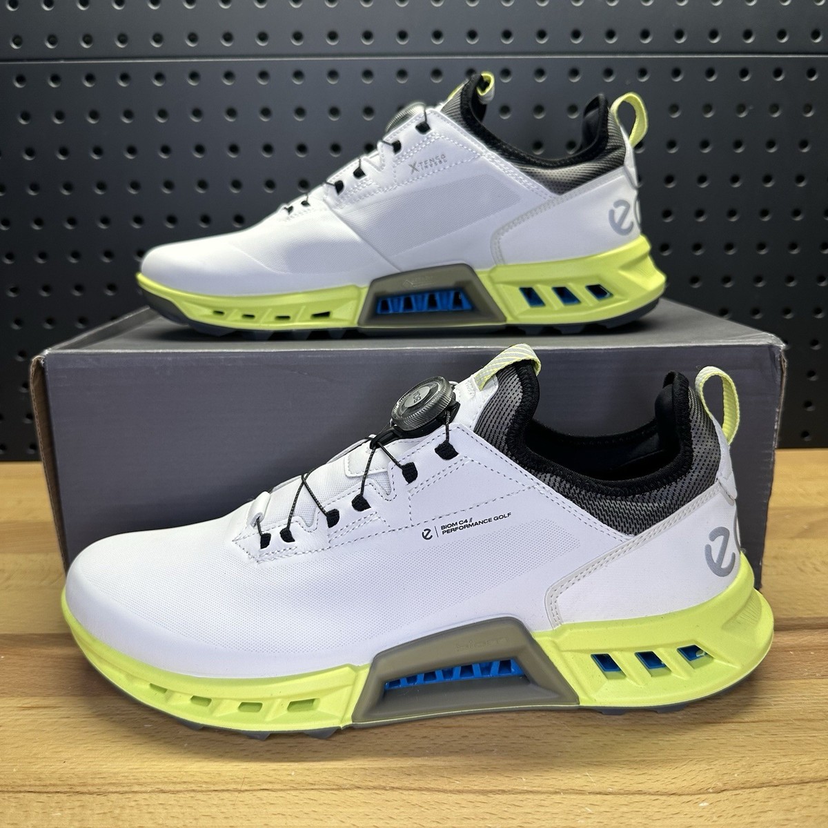ECCO Biom C4 Boa Gore-Tex GTX Golf Shoe White Volt Men's Size 9