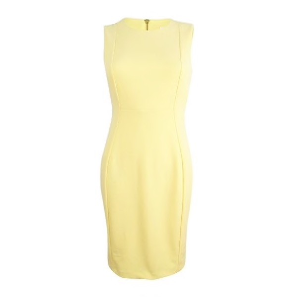 Calvin Klein Womens Yellow Sleeveless Mini Wear to Work Dress 10 | eBay