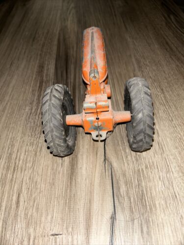Vintage Orange Hubley Jr H Diecast Metal Kiddie Toy Made in USA Farm Tractor Old - Picture 2 of 4