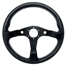 Hiwowsport 350mm 6 Bolts Carbon Fiber Steering Wheel Universal JDM 13.8in Frame