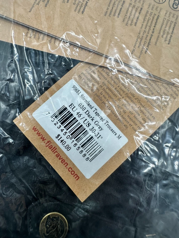 PANTALÓN CÓNICO FJALLRAVEN 90651 SORMLAND M 030 GRIS OSCURO EU46 EE. UU. 30-31" NUEVO Foto 3 de 3