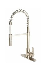 UltraFaucets Euro Spring Spout Kitchen Faucet Brushed Nickel UF17403 WF2