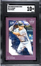 2020 Panini Diamond Kings #52 Yu Chang PLUM FRAME SGC 10 GEM MINT RC