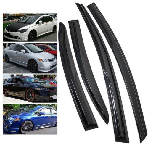 For 2006-2011 Honda Civic Mugen II Style Window Rain Guard Visors 4-Door Sedan - Picture 12 of 12