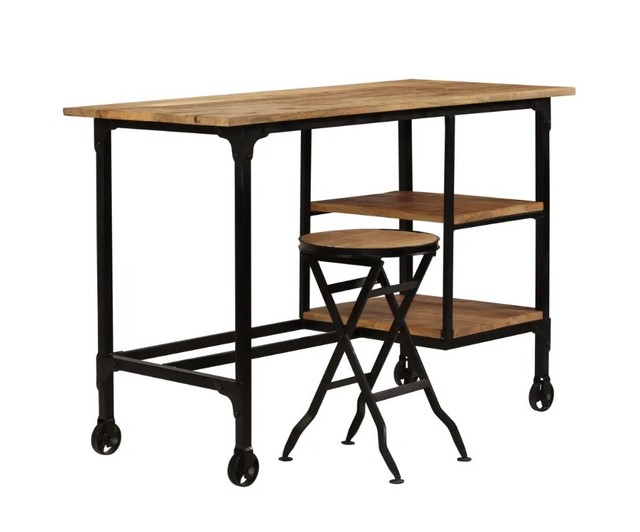 Vintage Writing Desk 4 Drawer Home Office Pc Industrial Furniture Retro Rustic For Sale Ebay