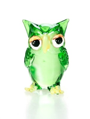 Owl Green Glass Blowing Art handicraft be stylish Decorative  Souvenir  Gorgeous