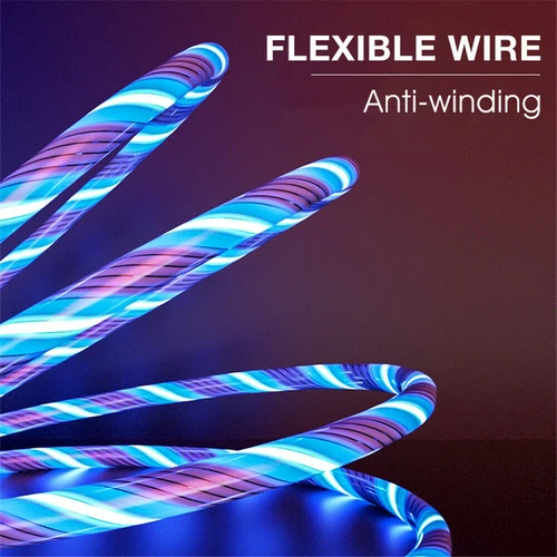 3 in 1 Wholesale LED Fast Charging Cable Bulk Charger Cord For iPhone Type-C USB - Picture 4 of 21