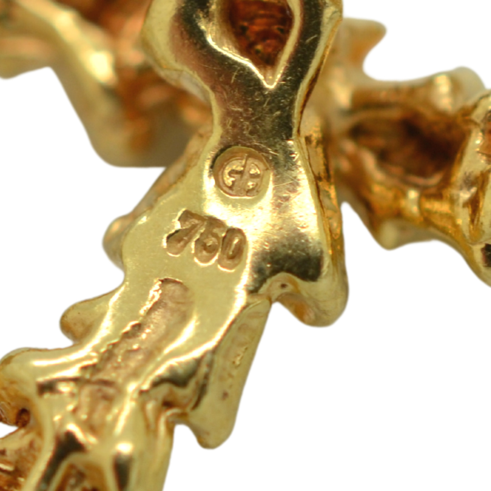 MECAN 18K Yellow Gold Solid Texture Infinite 8 Da… - image 5