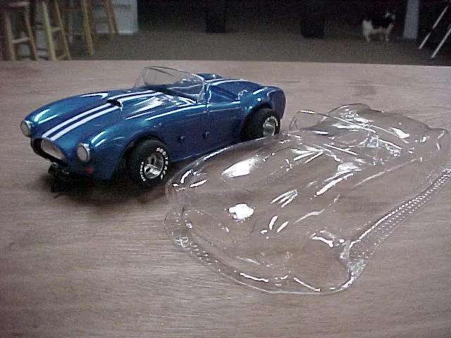 1/24 slotcar 1/24 scale Vintage Cobra Roadster clear slot car body