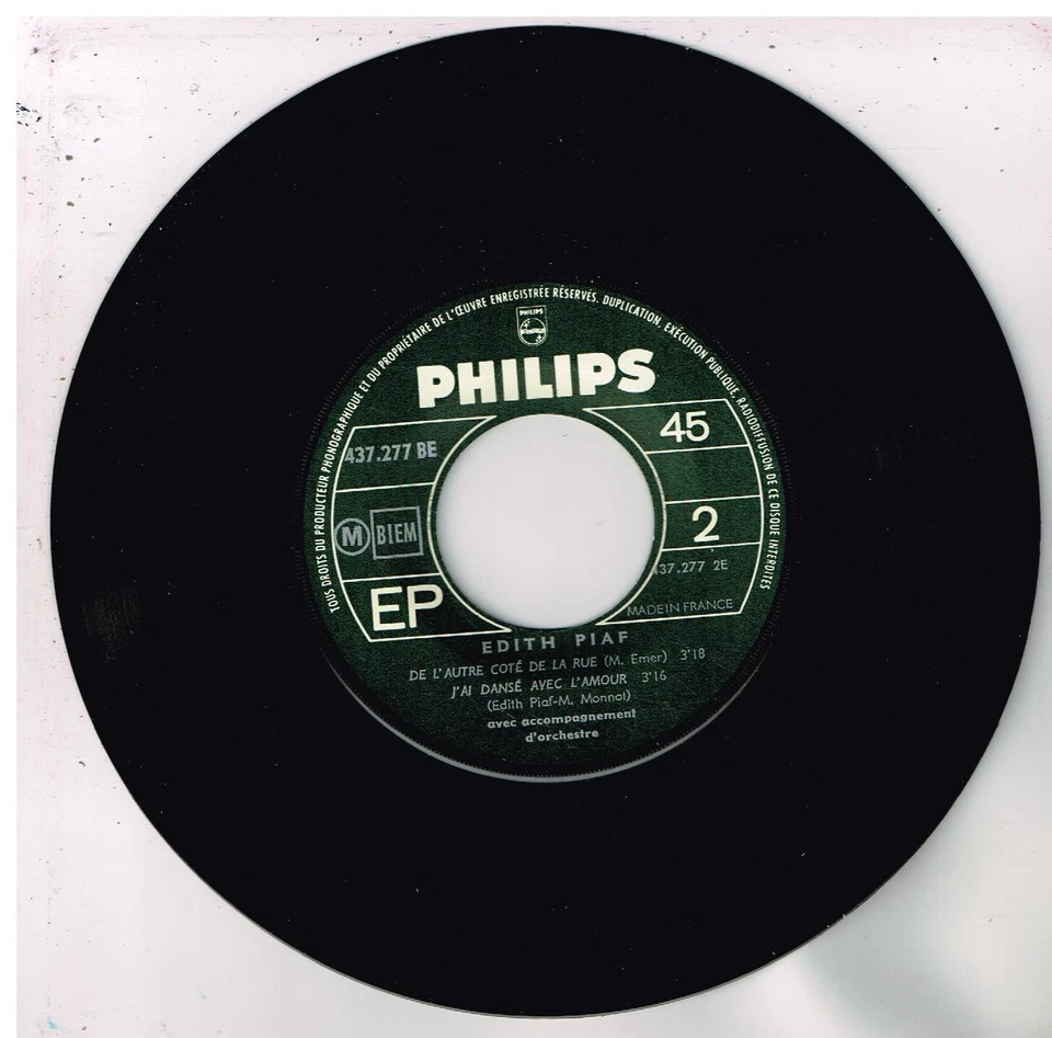 Edith PIAF      Y'a pas d'printemps         7" 45 tours EP - Photo 4/4