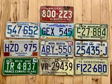 10 Canadian Province Set of License Plates in Craft Condition