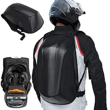 Carbon Fiber Motorcycle Backpack Waterproof Helmet Storage Bag for Riders