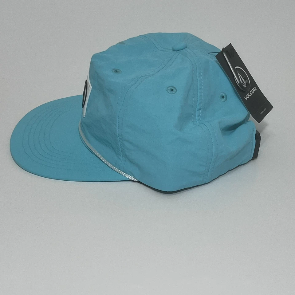 Volcom Light Teal Blue Wave Rider Adjustable Baseball Cap Hat Rope Beach Surf OS - Image 2 of 4