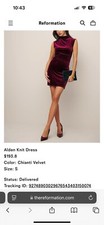 reformation velvet dress small