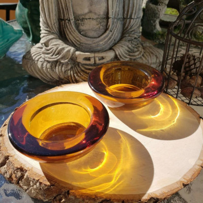 Set of two Tealight Candle Holder Different Colors