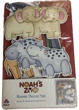 Dolly Inc Noahs Zoo Baby Room Decor Set Rainbow Elephant Hippo Giraffe Vintage