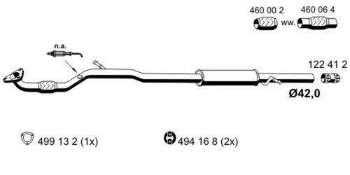 Silencieux Arrière Pour Opel Agila A (H00) 1.2 09.2000-04.2008 - Neuf - Kit Complet