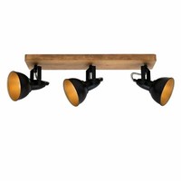 Briloner Spotleuchte, Schwarz-Gold,Holz 3Xe14/25W Max. Exkl. Wandspot