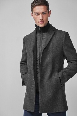 Men Zip Epsom Coat Italian Fabric 