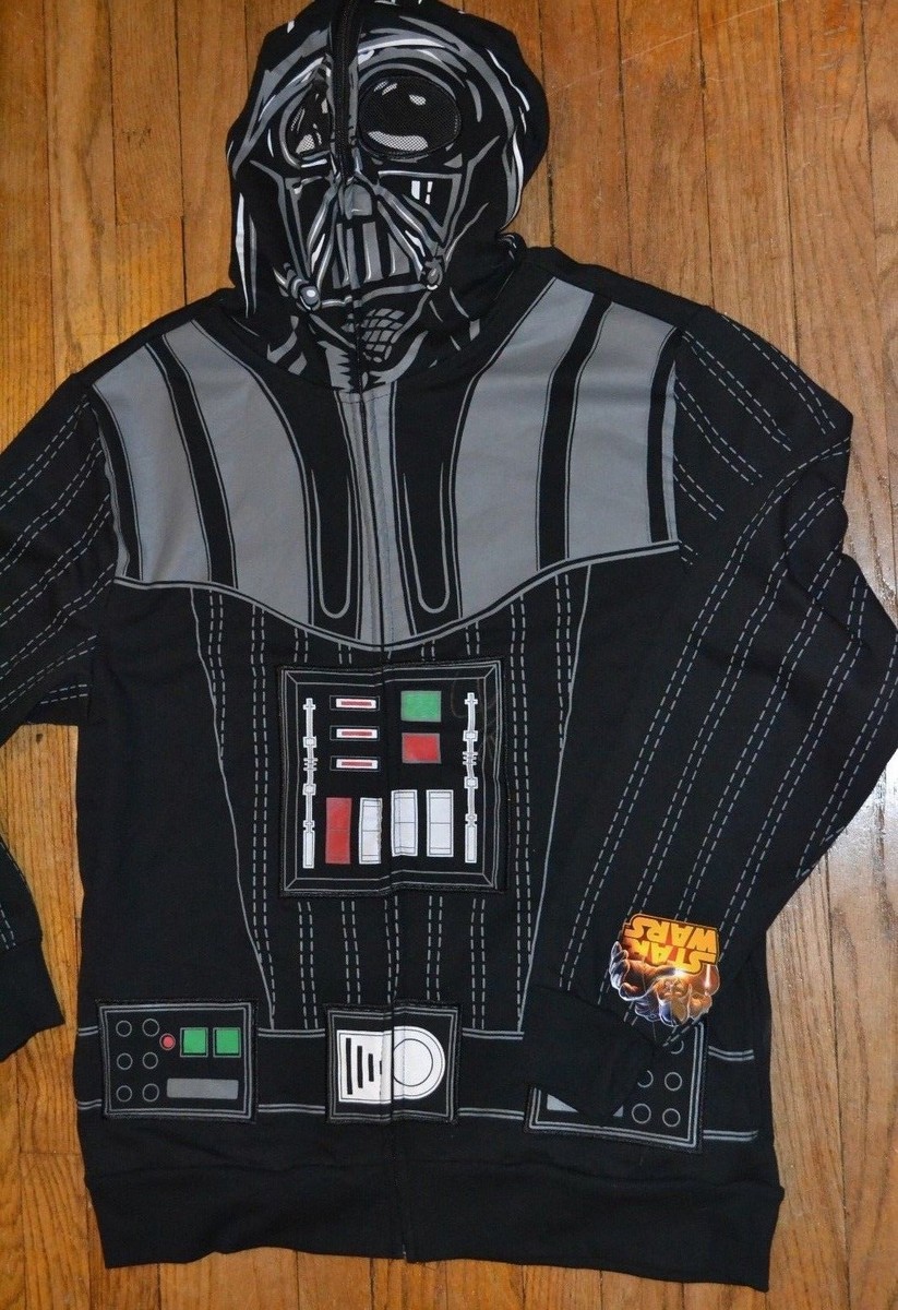 Star Wars Darth Vader Costume Hoodie Full Zip Sweat Jacket Adult Sizes