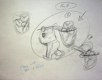 Tom & Jerry Kids 1990 Joseph Barbera Hand-Drawn Early Prod Storyboard Layout #LF