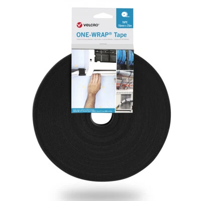 VELCRO® One Wrap® Band 20 mm breit, schwarz, 25 m