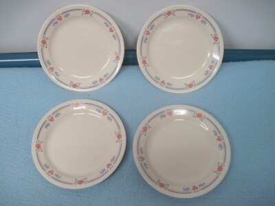 '4 Corelle Embroidery 7 1/4'' Bread and Butter Plates
